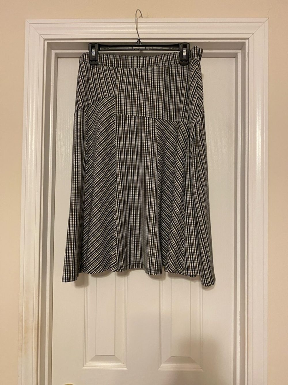Women’s‎ NY Collection Black and White Plaid A-Line Skirt size XL